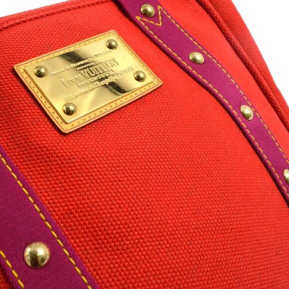 Louis Vuitton Red Purple Antigua Cabas MM Tote Bag M40034 SP0045 182610 - Picture 5 of 11
